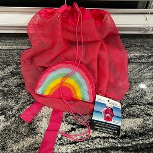 NWT Colorful Rainbow Kids Mesh Beach Backpack